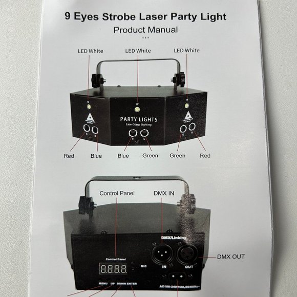 New Party Lights 9 Lens Laser Stage Light - Picture 8 of 10